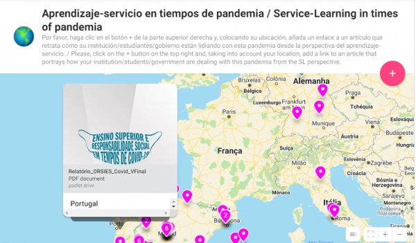 ORSIES no Mapa de Aprendizaje Y Servicio Solidario em Tempos de Pandemia